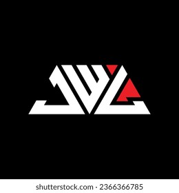 JWL triangle letter logo design with triangle shape. JWL triangle logo design monogram. JWL triangle vector logo template with red color. JWL triangular logo Simple, Elegant, and Luxurious design.