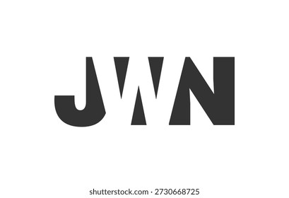 Design do logotipo JWN. Letra inicial J W N estilo de fonte em negrito para start-ups de tecnologia, consultoria, marca corporativa. Nome criativo da empresa, manchetes identidade tipográfica, logotipo moderno. Ilustração vetorial.