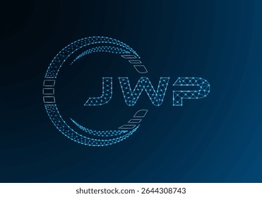 JWP low poly letter logo vector design. JWP lower poly logo design. Low poly logo.