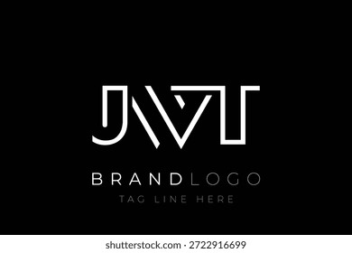 Diseño de logotipo de carta abstracta JWT. Diseño moderno del logotipo del negocio con tipografía Abstractas y estilo contemporáneo