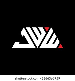 Diseño del logotipo de la letra triangular JWW con forma triangular. Monograma de diseño del logotipo del triángulo JWW. Plantilla de logotipo vectorial de triángulo JWW con color rojo. Logo triangular de JWW Diseño sencillo, elegante y lujoso.