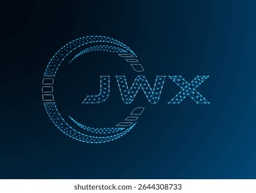 JWX low poly letter logo vector design. JWX lower poly logo design. Low poly logo.