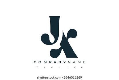 JX Creative Abstract Typography Logo Design. Elegant logo combining bold typography and creative shapes, ideal for branding and identity solutions.