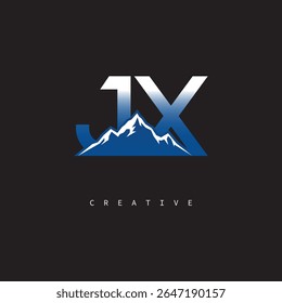 JX Creative Mountain Logo – Bold Gradient Letter mark Branding Design for Business  Outdoor Brands	
