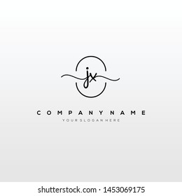 JX handwriting initial logo template vector.