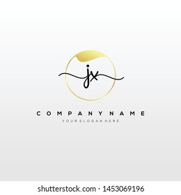 JX handwriting initial logo template vector.