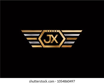 JX initial box shape Logo designs template