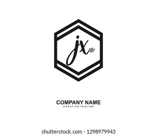 JX Initial Handwriting Logo Template Vector