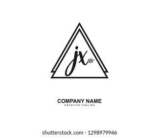 JX Initial Handwriting Logo Template Vector
