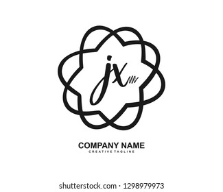JX Initial Handwriting Logo Template Vector