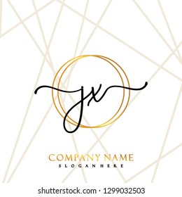 JX Initial Handwriting logo template vector