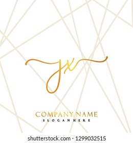 JX Initial Handwriting logo template vector