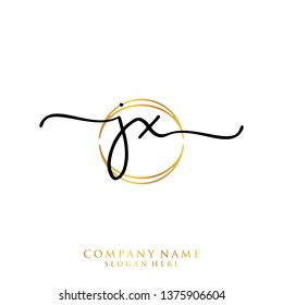 JX Initial handwriting logo template