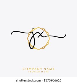 JX Initial handwriting logo template