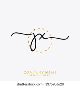 JX Initial handwriting logo template