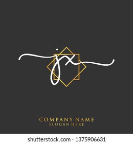 JX Initial handwriting logo template
