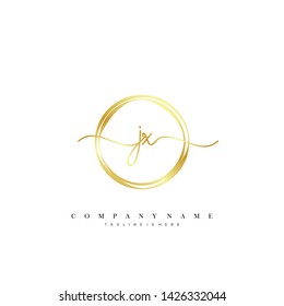 JX initial handwriting logo template vector