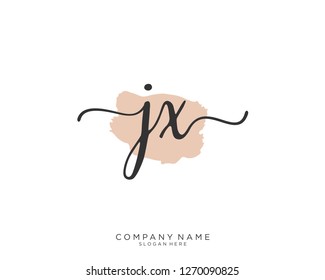 JX Initial handwriting logo vector 