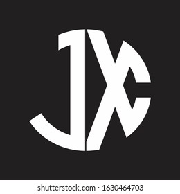 JX Initial Logo design Monogram Isolated on black and white