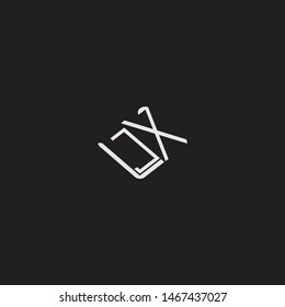 JX Initial Logo letters with rotate squere template