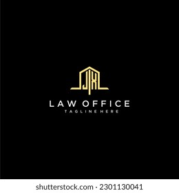 JX initial monogram logo for law office with home office design image
