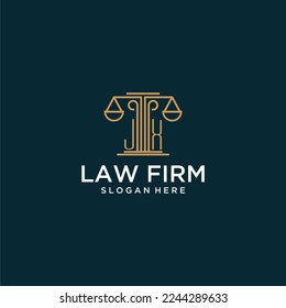 Logotipo de monograma inicial JX para la firma de abogados con diseño vectorial de escala