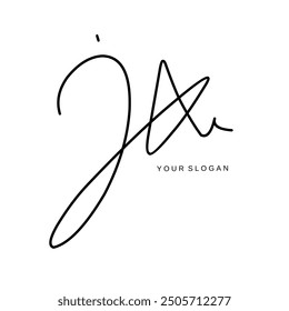 Jx Initial Signature Logo, Vektordesign