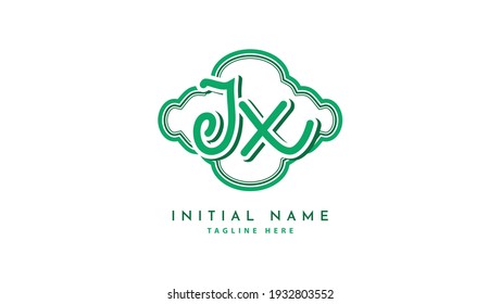 JX Initials, handwriting logo vector