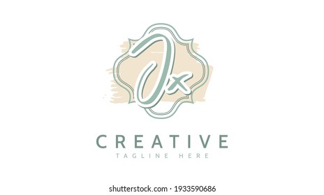 JX Initials, handwriting logo vector