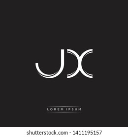 jx j x logo. Initial Letter Split Lowercase Design Template 
