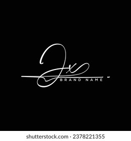 JX letter beauty handwriting vector logo. 
