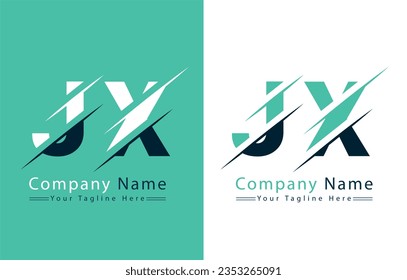 Concepto de diseño del logotipo de la carta JX. Ilustración del logotipo del vector