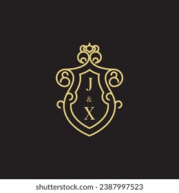 Logotipo inicial vintage de la línea JX en un diseño profesional de alta calidad que se imprimirá en cualquier medio de impresión