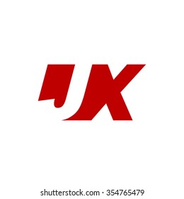 JX negative space letter logo red