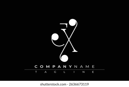 JX Typography Logo Design. Stylish monogram design depiction featuring the letters J and X combined in an artistic signature style, delivering a unique and creative visual representation.