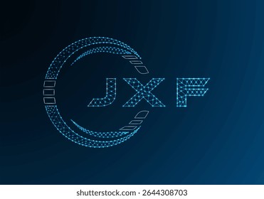 Diseño de Vector de logotipo de letra polivinílica baja JXF. Diseño de logotipo de poliéster inferior JXF. Logotipo de poliéster bajo.