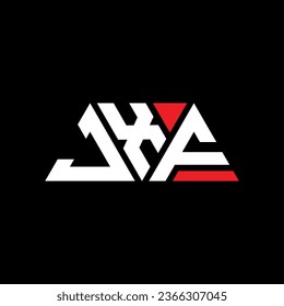 JXF triangle letter logo design with triangle shape. JXF triangle logo design monogram. JXF triangle vector logo template with red color. JXF triangular logo Simple, Elegant, and Luxurious design.