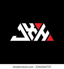 Diseño del logotipo de la letra triangular JXH con forma triangular. Monograma de diseño del logotipo del triángulo JXH. Plantilla de logotipo vectorial de triángulo JXH con color rojo. Logo triangular JXH Diseño sencillo, elegante y lujoso.