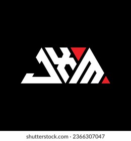 JXM triangle letter logo design with triangle shape. JXM triangle logo design monogram. JXM triangle vector logo template with red color. JXM triangular logo Simple, Elegant, and Luxurious design.