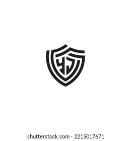 JY abstract line shield concept in high quality professional design that will print well across any print media