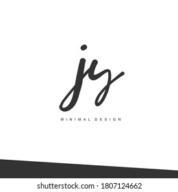 JY Initial handwriting or handwritten logo for identity. Logo with signature and hand drawn style.