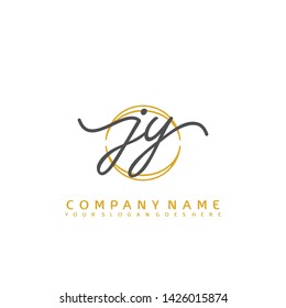 JY Initial handwriting logo concept