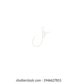 logotipo de escritura a mano inicial de jy para identidad