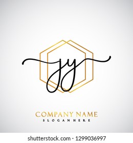 JY Initial Handwriting logo template vector