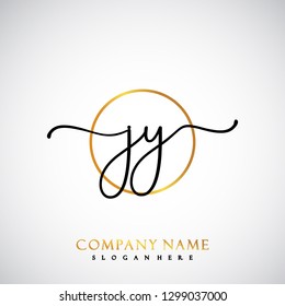 JY Initial Handwriting logo template vector