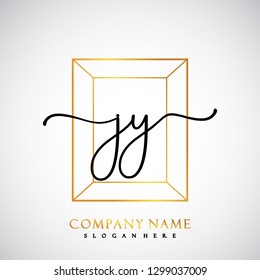 JY Initial Handwriting logo template vector