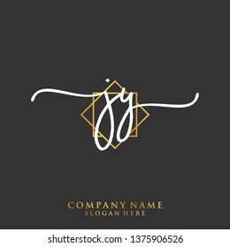 JY Initial handwriting logo template