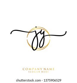 JY Initial handwriting logo template