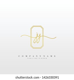 JY initial handwriting logo template vector