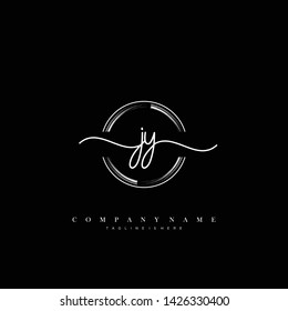 JY initial handwriting logo template vector